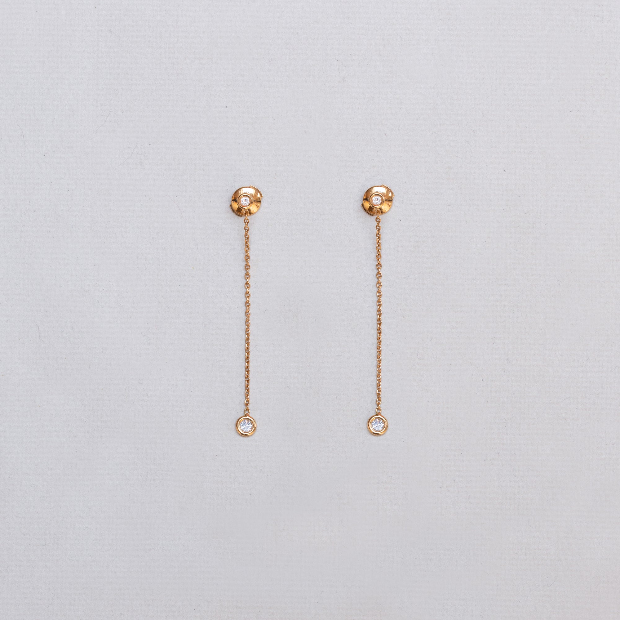 Vintage Dior 18ct Gold Drop Earrings with Diamonds