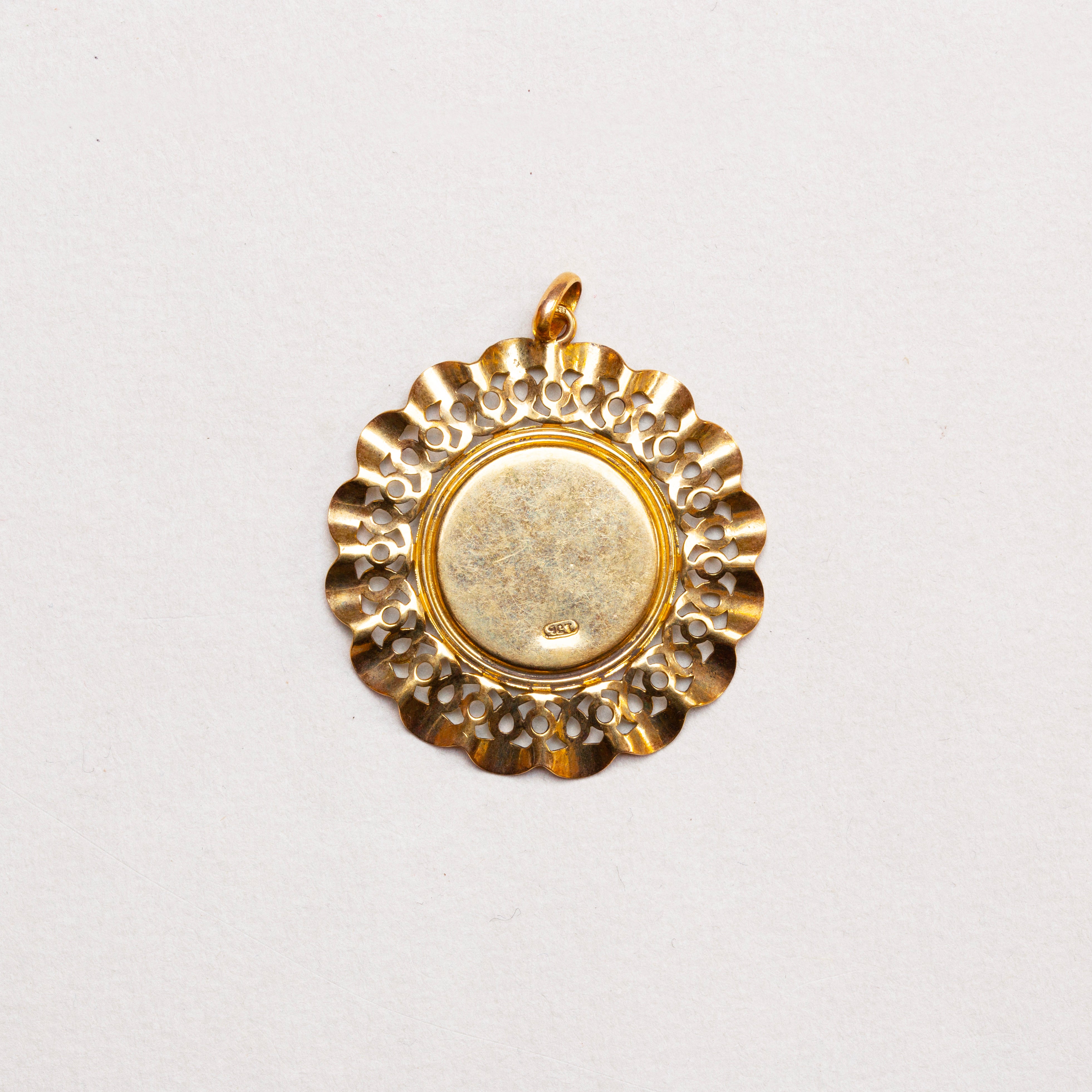 Vintage 9ct Gold Large St. Christopher Charm Pendant