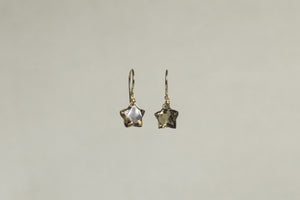 super star drop earrings made from star faceted quartz - dark version also available online