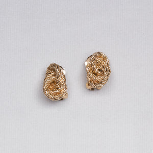 Vintage Gold Knot Clip-on Earrings
