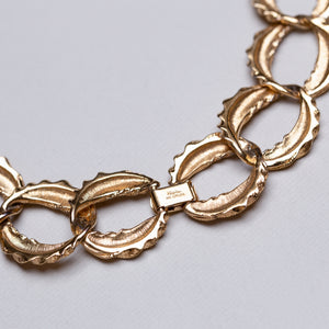 Vintage Textured Gold Chain Necklace