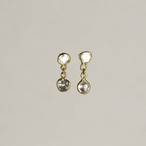 outstanding double diamond slices earrings - each earring will slightly vary from another as they are made by hand