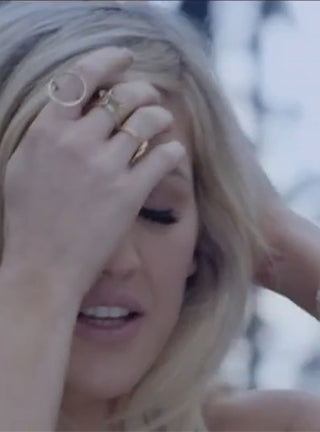 Ellie Goulding with felt rings for soundtrack