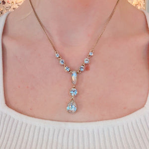 Vintage Givenchy Rhinestone Drop Pendant Necklace