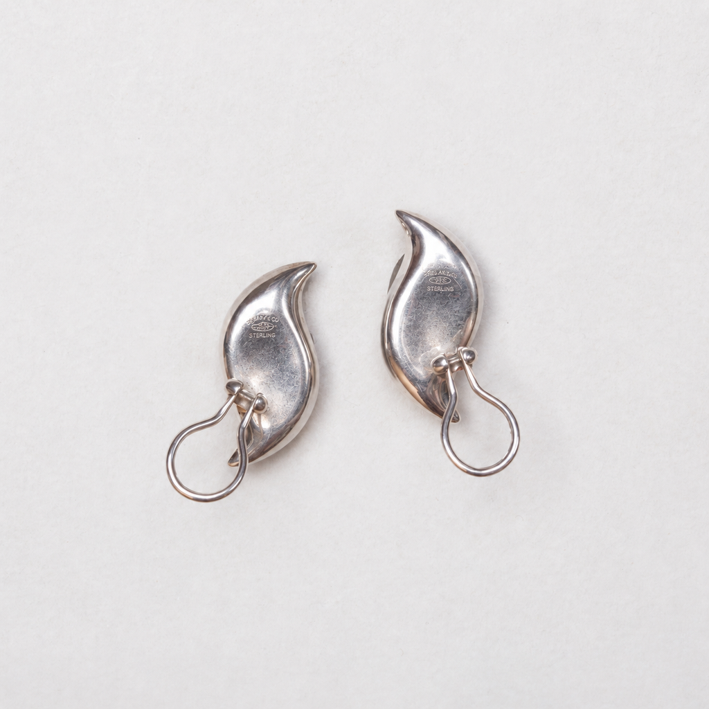 Vintage Tiffany Silver Teardrop Clip-on Earrings