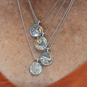 Sterling Silver Zodiac Pendant Charm Necklace