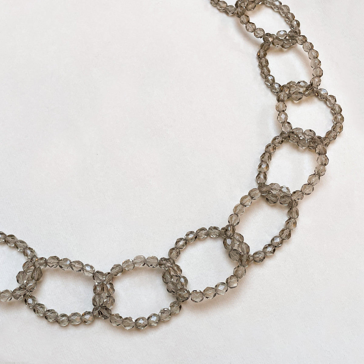 Vintage Murano Glass Necklace in Grey