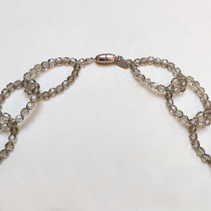 Vintage Murano Glass Necklace in Grey