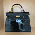 Vintage Morabito Niloticus Crocodile Kelly / Scala Bag 28cm