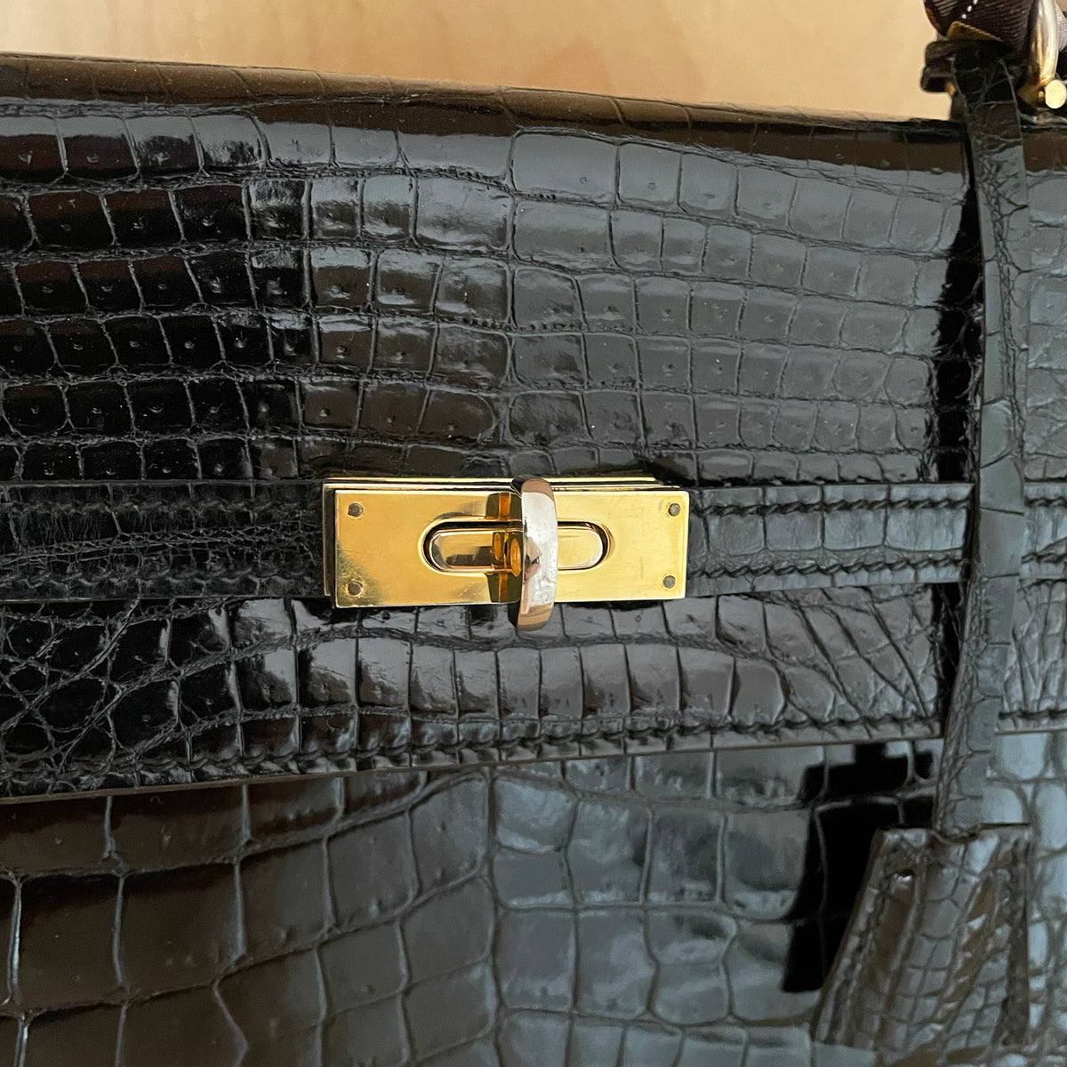 Vintage Morabito Niloticus Crocodile Kelly / Scala Bag 28cm