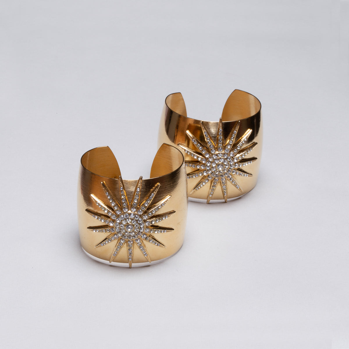 Vintage Gold Metal Sun Cuff Bracelet