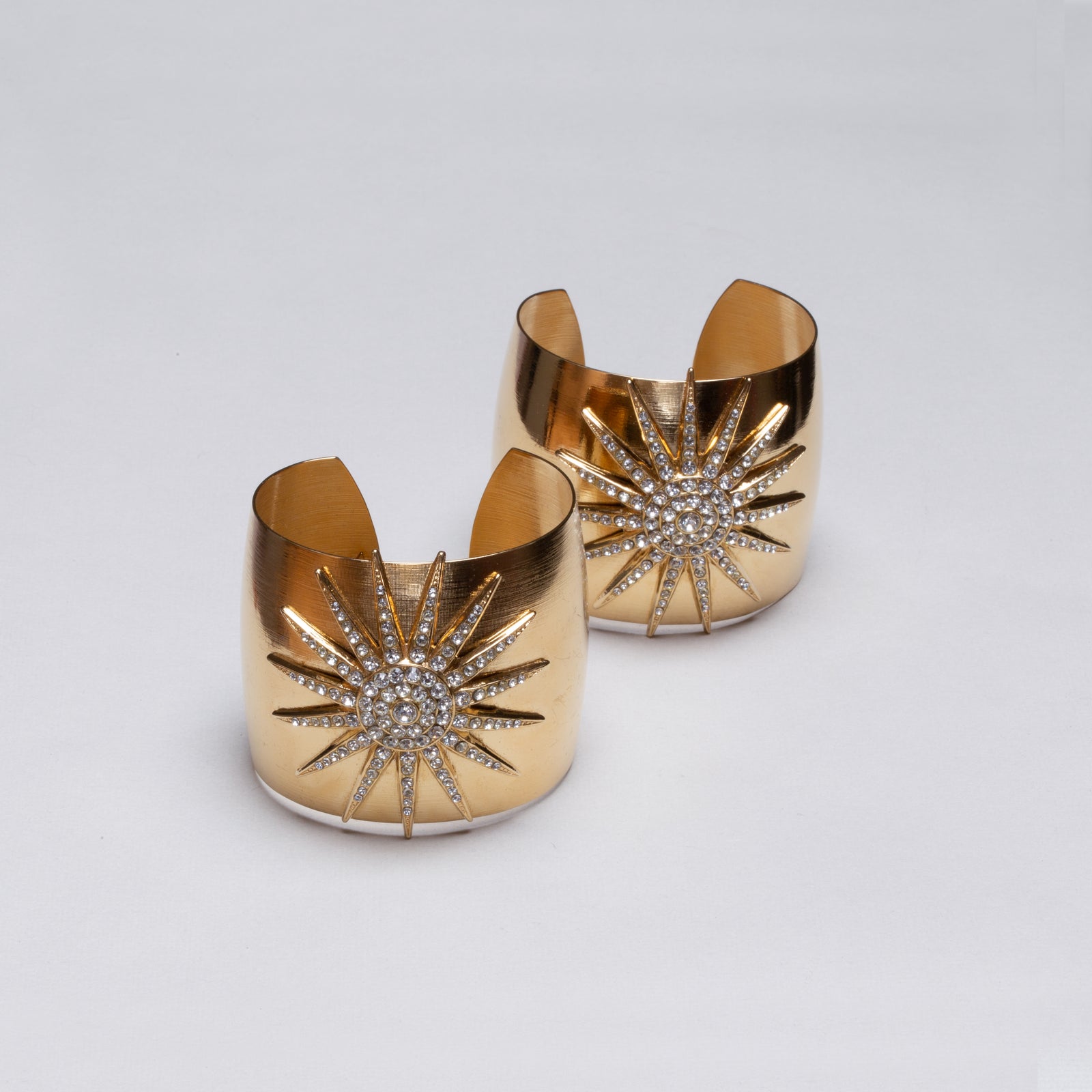 Vintage Gold Metal Sun Cuff Bracelet