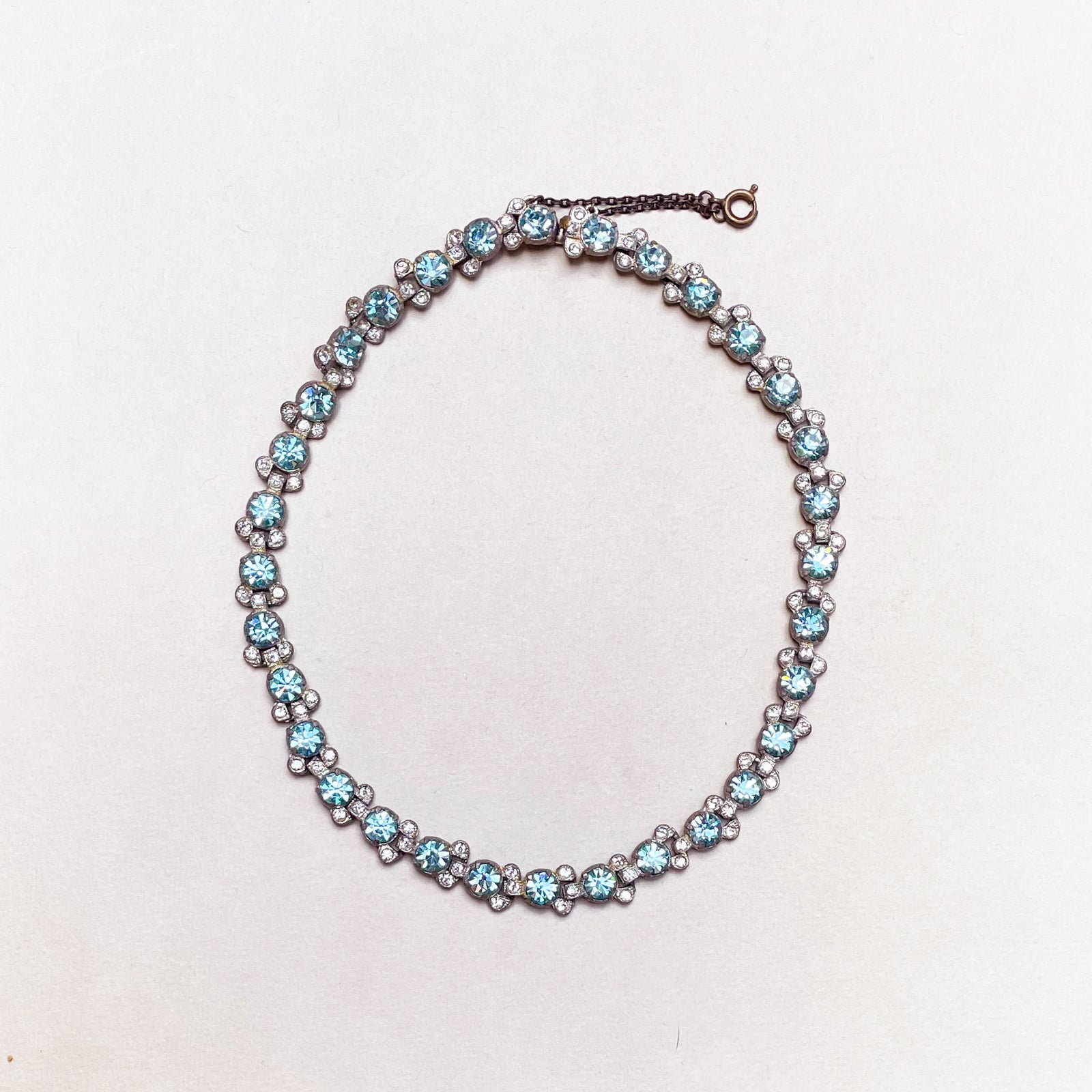 1930s Vintage Blue Crystal Necklace