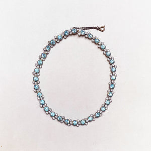 1930s Vintage Blue Crystal Necklace