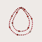 Vintage Chanel Red Gripoix Gold Plated Brass Sautoir Necklace