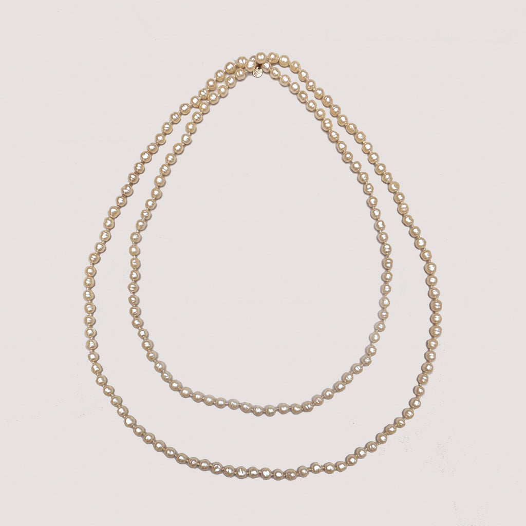 Vintage Chanel Faux Pearl Long Necklace