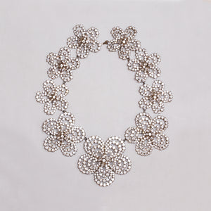 Vintage Flower Diamante Necklace