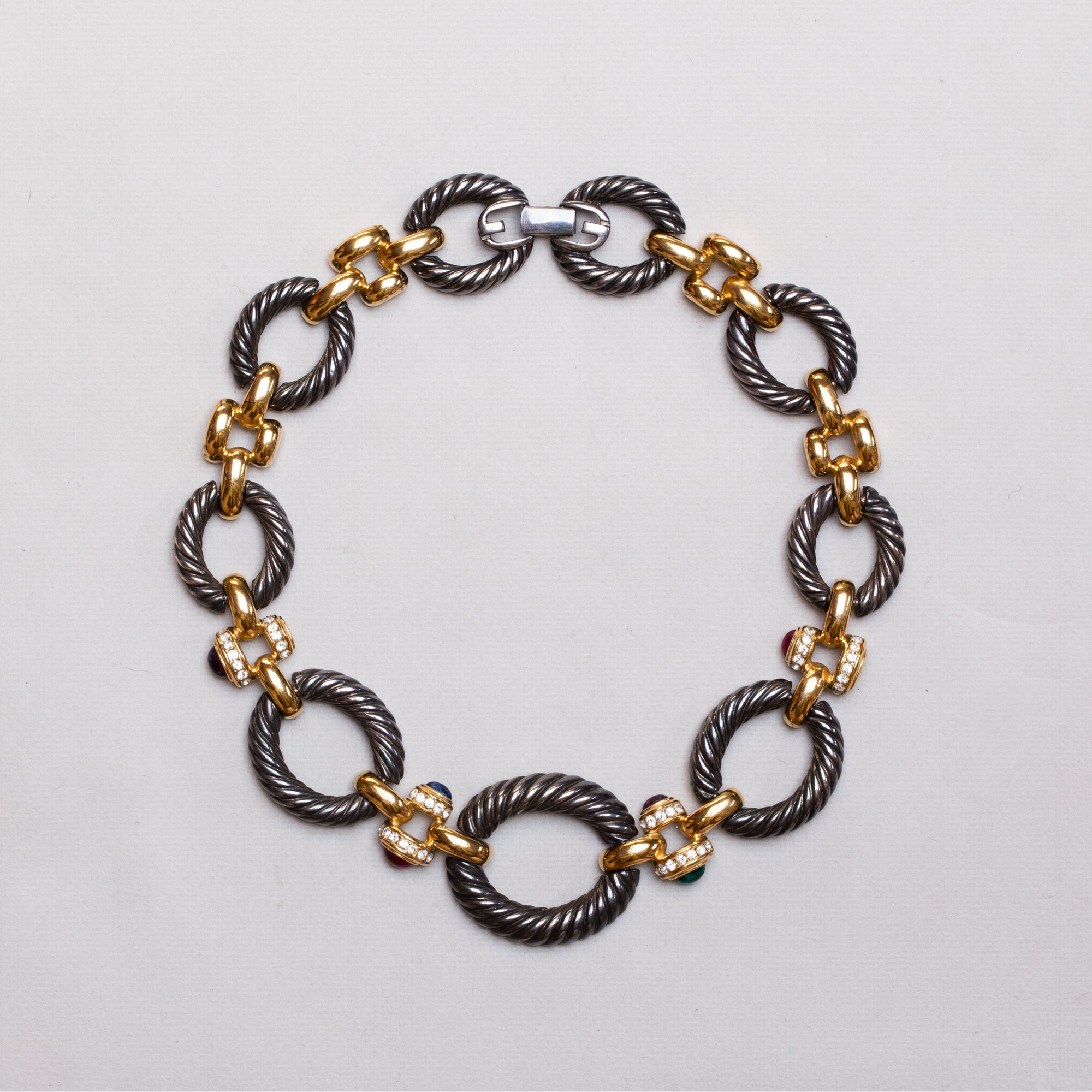 Vintage Gold and Black Chain Necklace