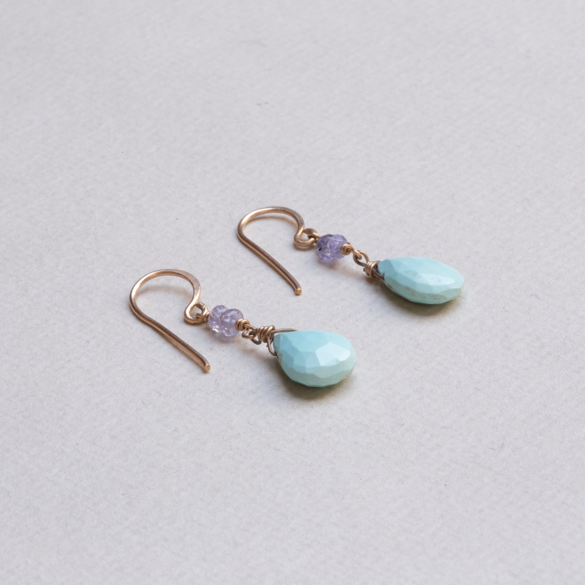 Tanzanite & Turquoise Drop Earrings