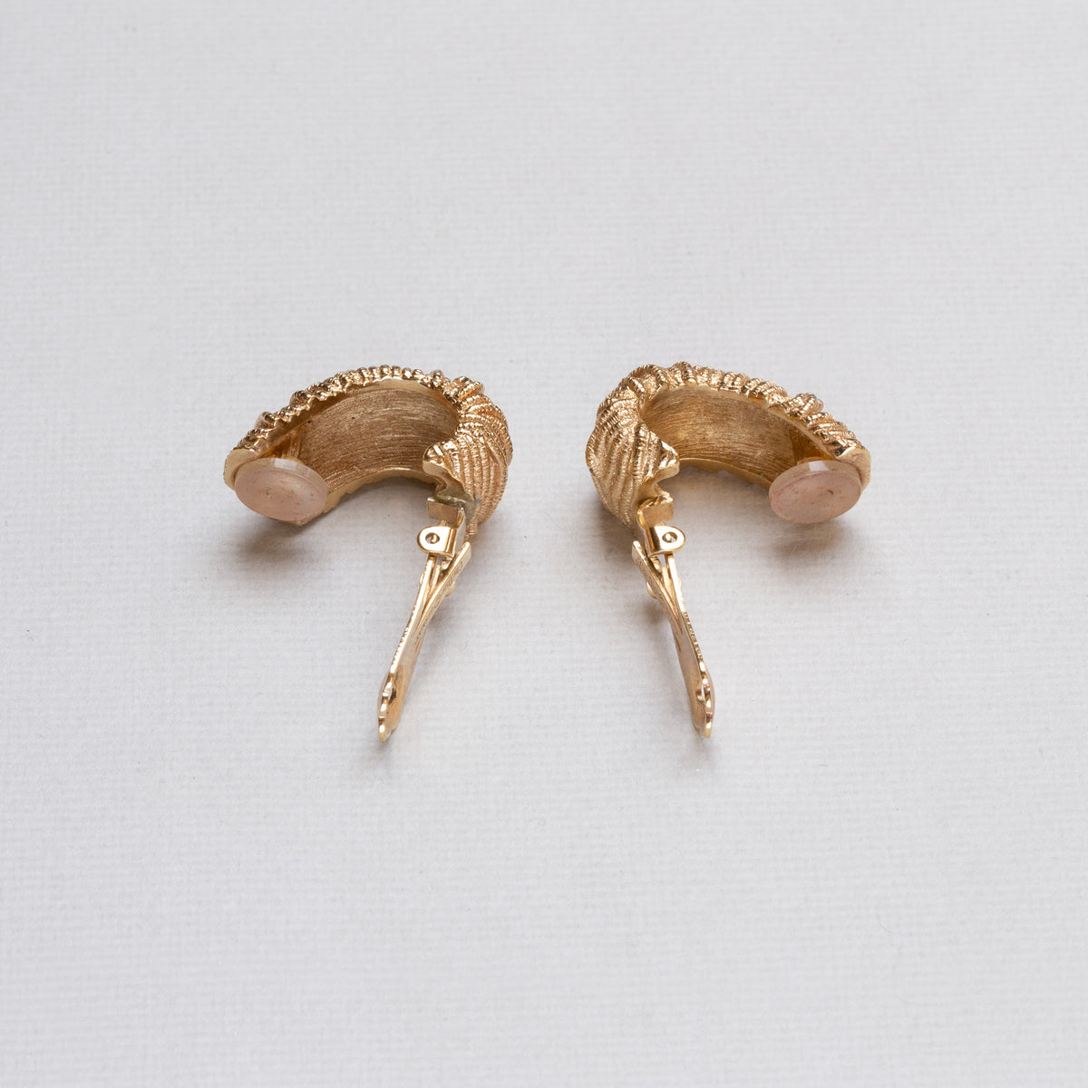 Vintage Christian Dior Textured Gold Clip-on Earrings