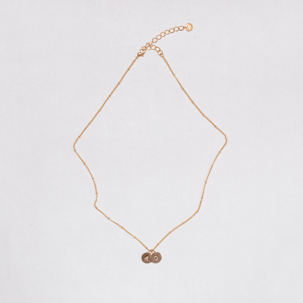 Vintage Letter Pendant Charm Necklace