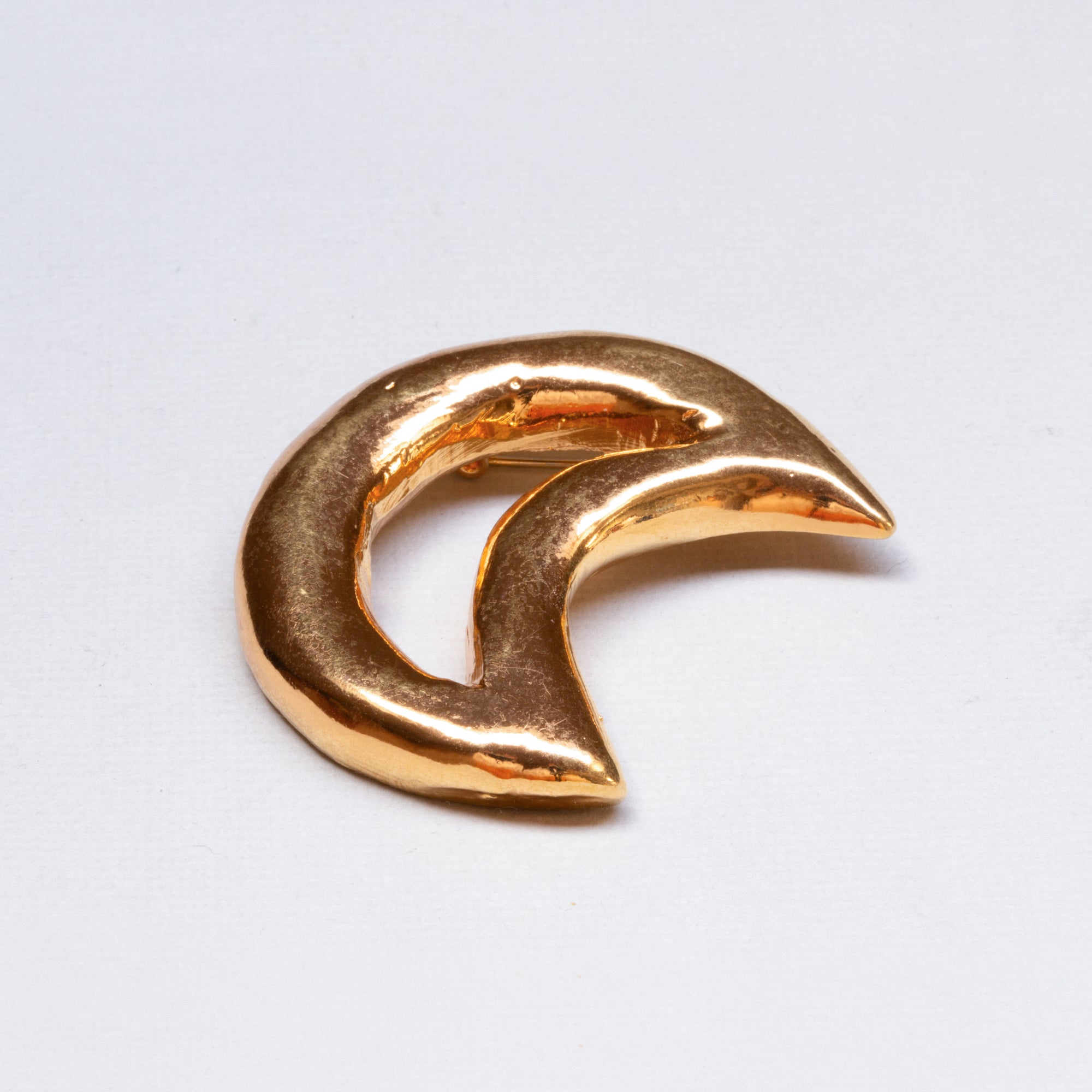 Vintage Christian Lacroix Gold Moon Brooch