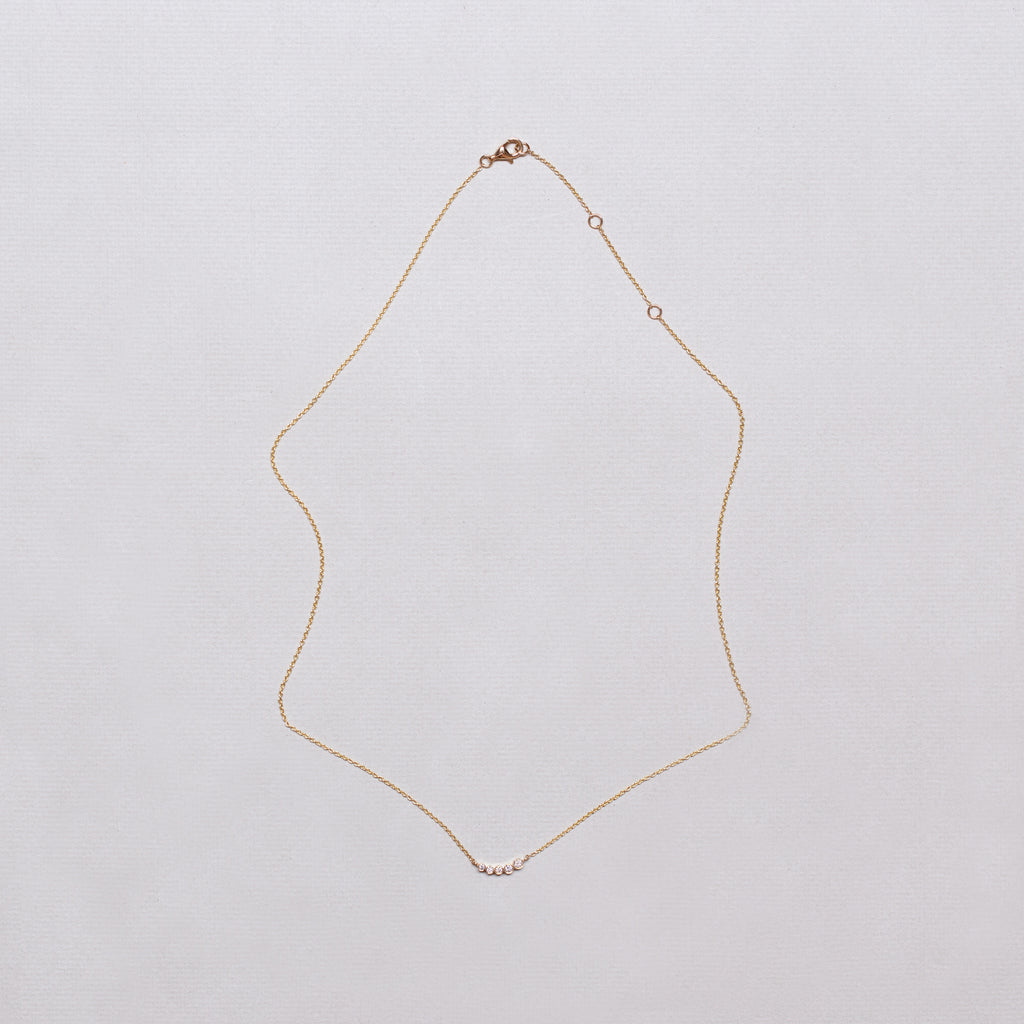 Gold Chain Necklace with Diamond Bar