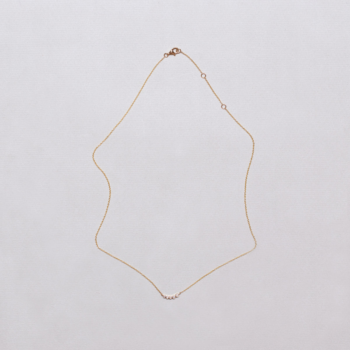 Gold Chain Necklace with Diamond Bar