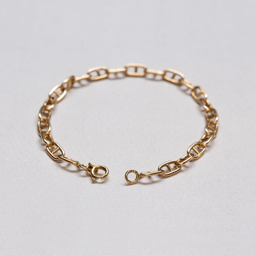 Vintage Gold Anchor Link Chain Bracelet