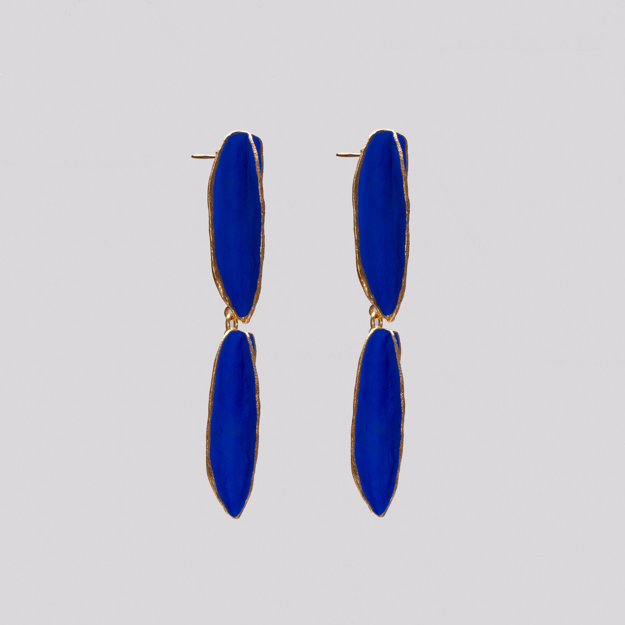 Pop-in Blue Gold-plated Earrings - Double