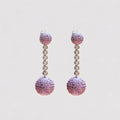 Vintage Pink Sapphire and Diamond Drop Earrings