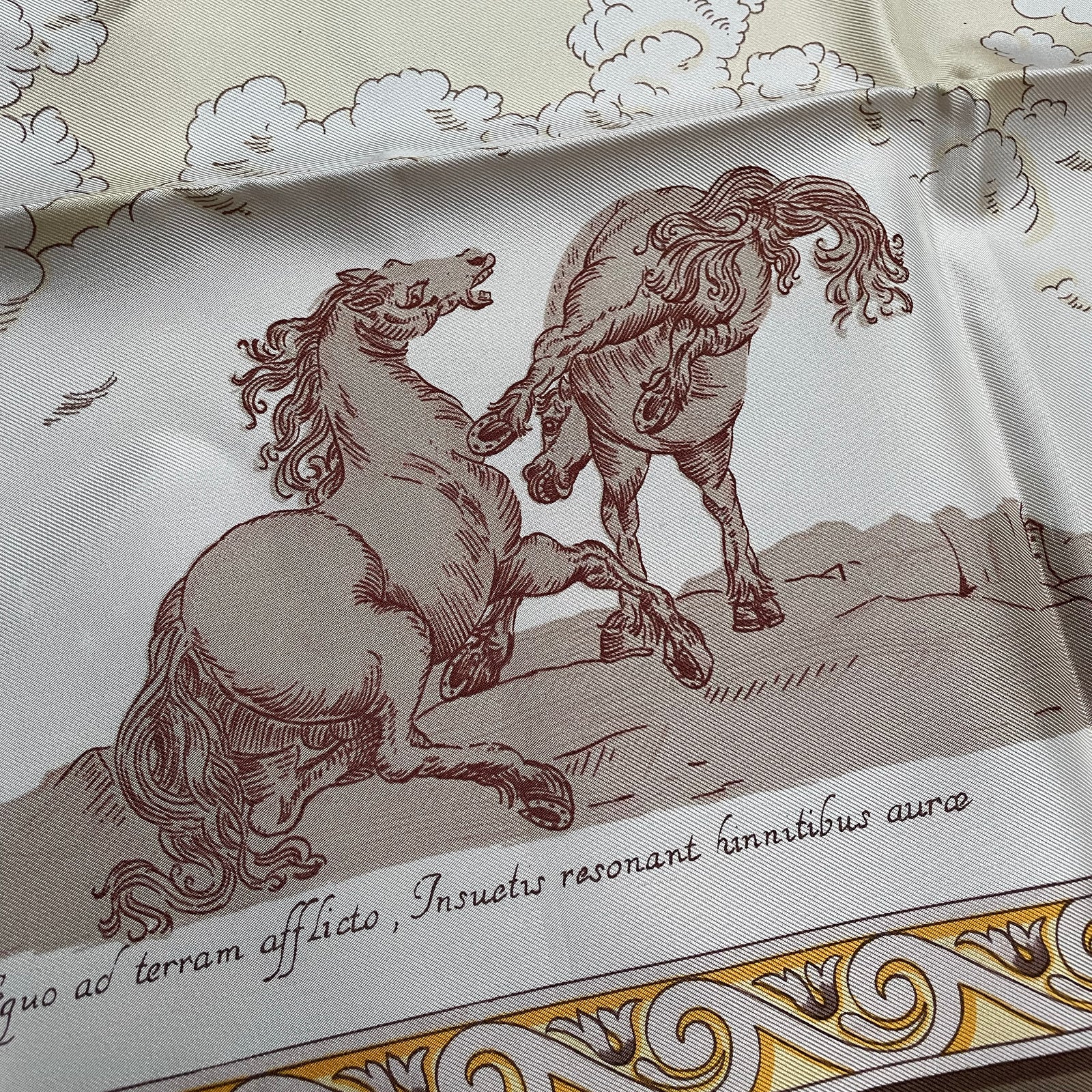 Vintage Hermes Silk Scarf "Courbettes et Cabrioles"