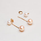 Vintage 18ct Gold Pearl Jacket Drop Earrings