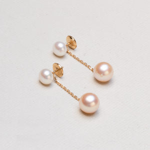 Vintage 18ct Gold Pearl Jacket Drop Earrings