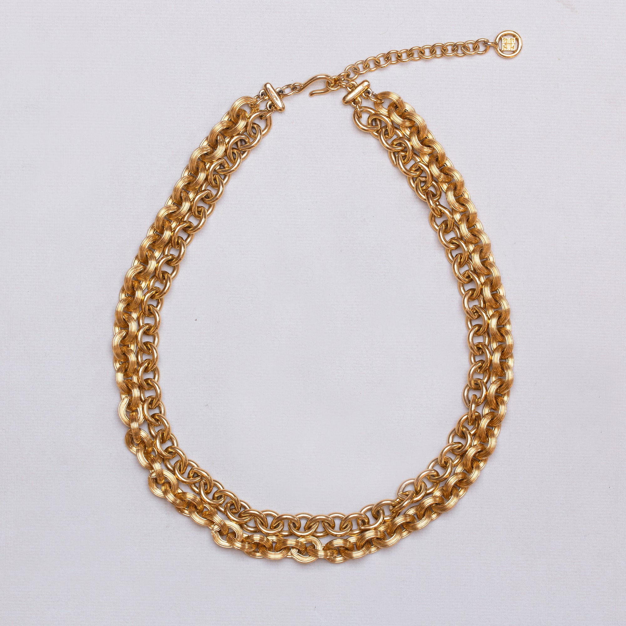 Vintage Givenchy Double Strand Gold Chain Necklace