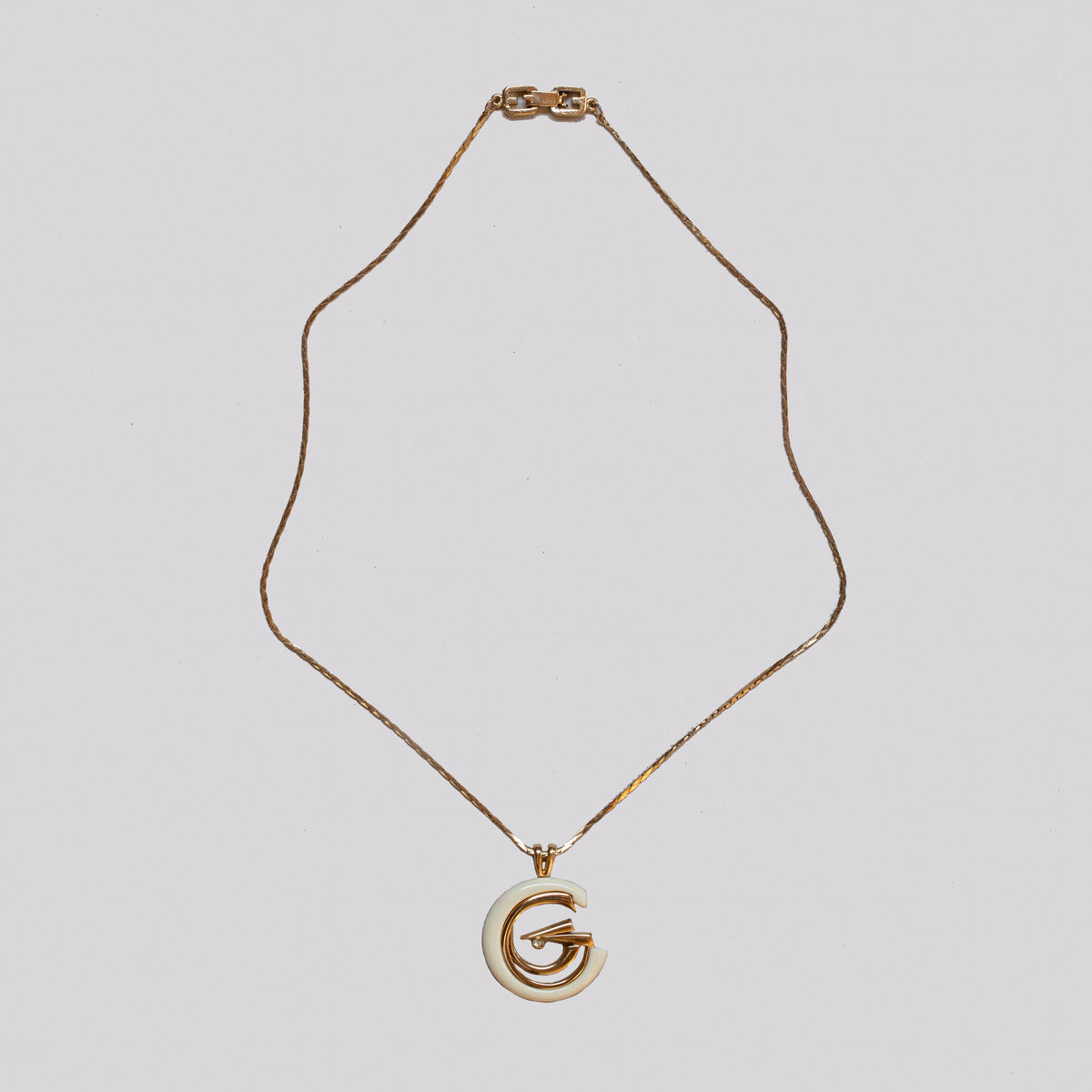 Vintage Givenchy Enamel G Necklace