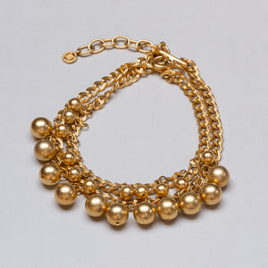 Vintage Givenchy Double Strand Gold Ball Chain Necklace