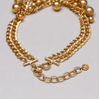 Vintage Givenchy Double Strand Gold Ball Chain Necklace