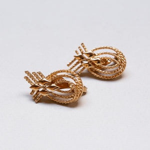 Vintage Monet Gold Rope Knot Clip-on Earrings