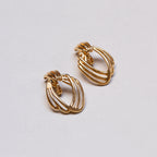 Vintage Monet Gold Triple Swirl Clip-on Earrings