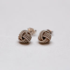 Vintage Tiffany Stering Silver Somerset Mesh Knot Stud Earrings and Ring