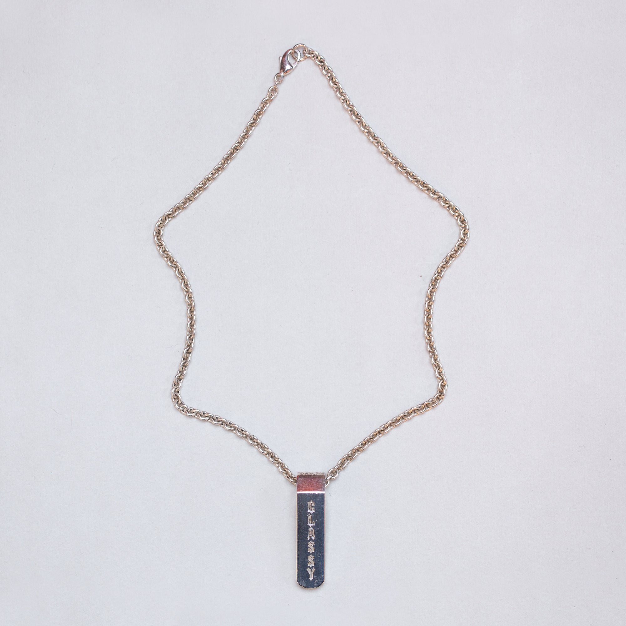 Vintage Asprey Sterling Silver Bar Chain Necklace