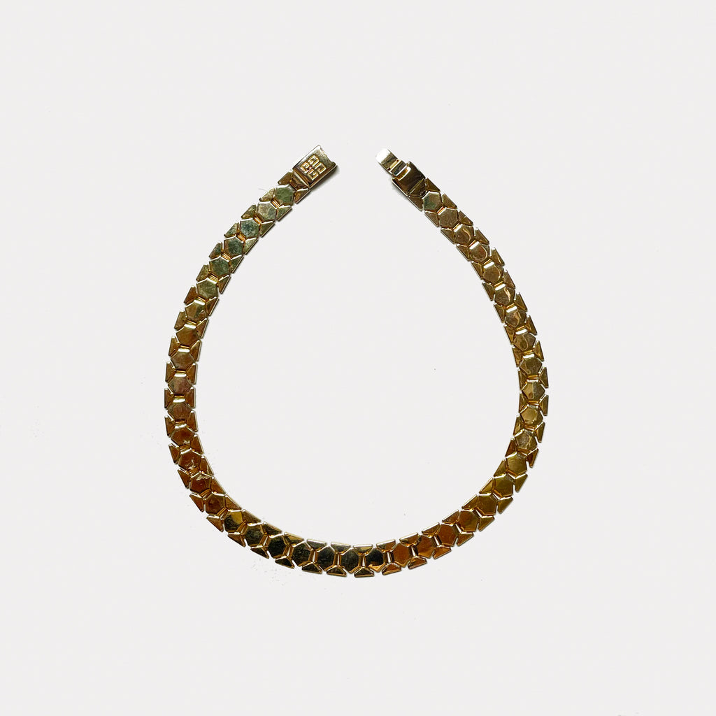 Vintage Givenchy Gold Geometric Link Necklace
