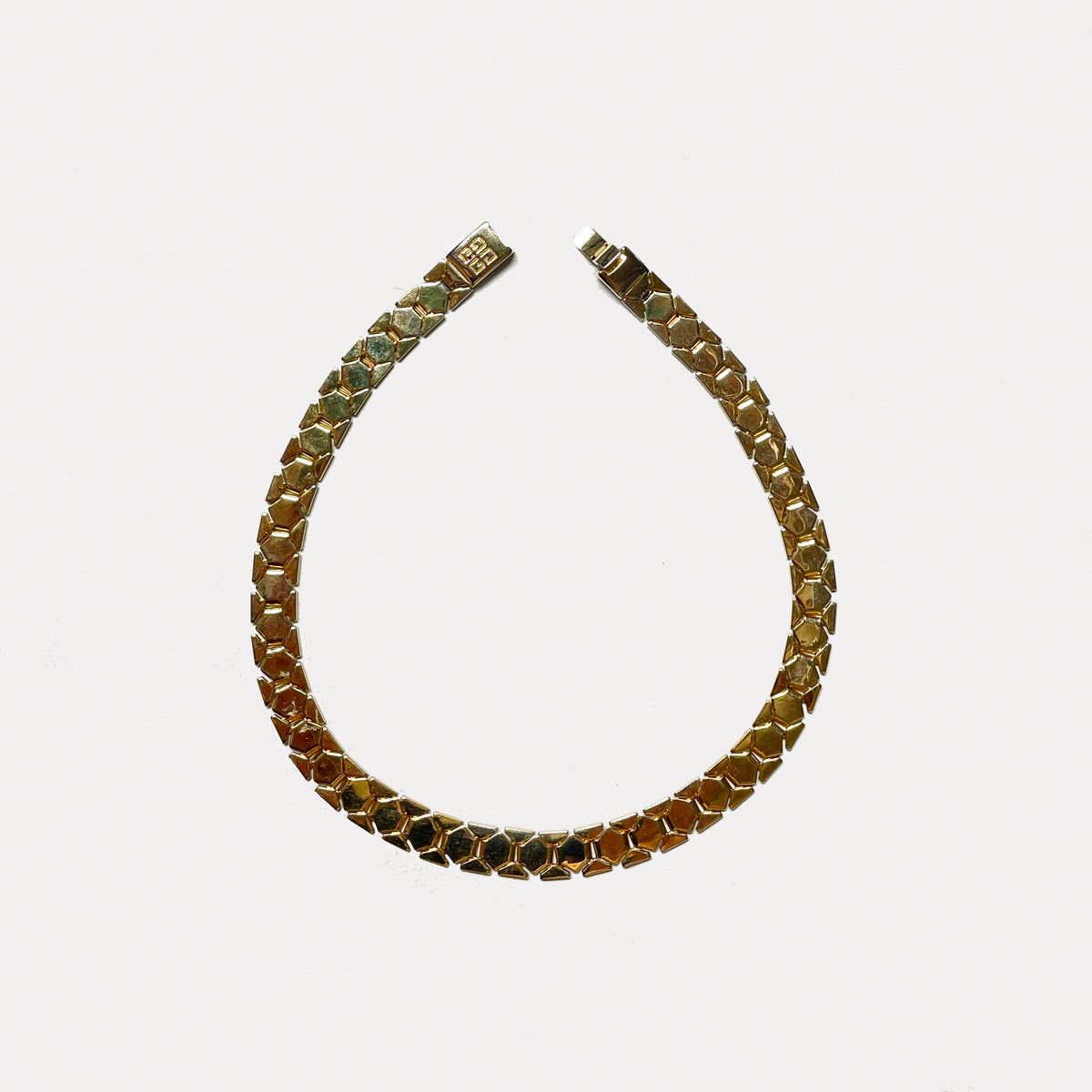 Vintage Givenchy Gold Geometric Link Necklace