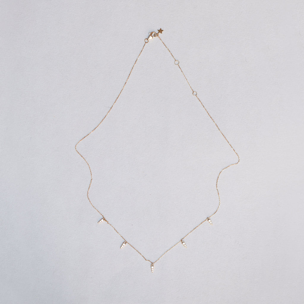 18ct Gold Diamond Spike Chain Necklace