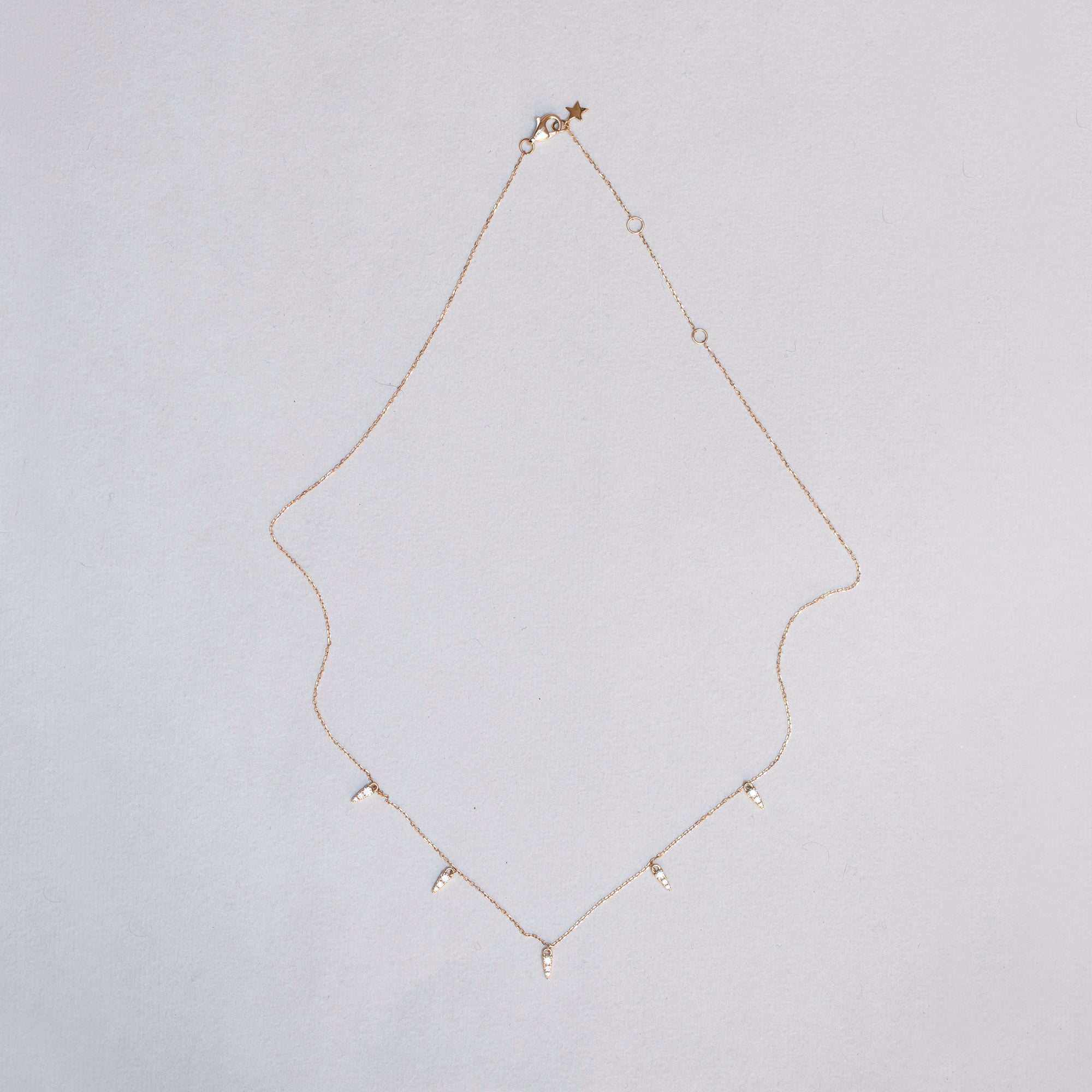 18ct Gold Diamond Spike Chain Necklace