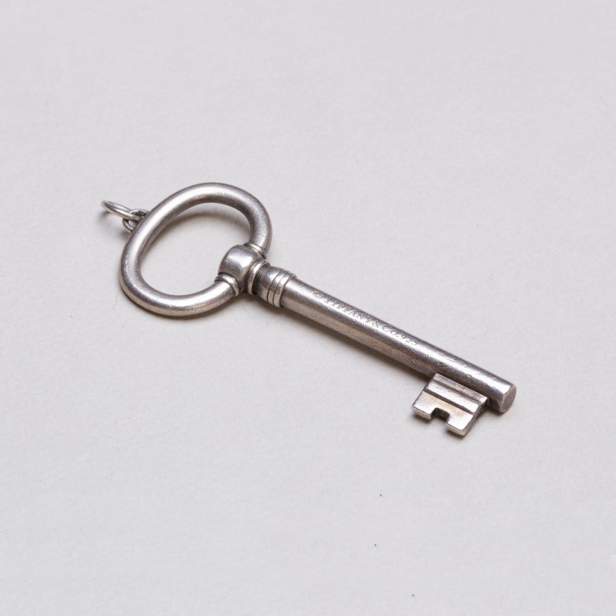 Vintage Tiffany Sterling Silver Key Pendant Charm