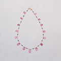 Vintage 18ct Gold Chain Necklace with Pink Quartz