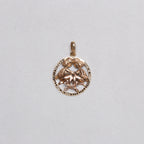 Vintage 9ct Gold Gemini Pendant Charm with Black Diamonds