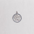 Vintage Silver St. Christopher Charm Pendant with Sapphires #5